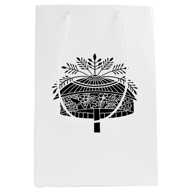 Sacola Para Presentes Média Chapéu de flor (Frente)