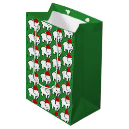 Sacola Para Presentes Média Chapéu de Papai Noel Elefante Branco