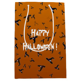 Sacola Para Presentes Média Chapéus de Bruxa de Halloween
