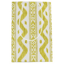 Chartreuse e Branco Ikat, Visual Tecido