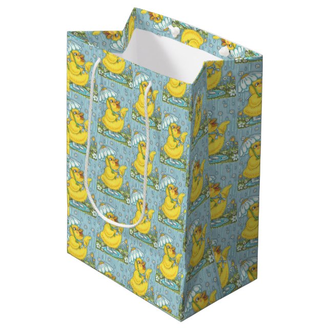 Sacola Para Presentes Média CHÁS DE ABRIL TRAZENDO FLORES PINTINHO GIFT BAG Me (Frente inclinada)