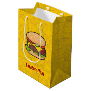 Sacola Para Presentes Média Cheeseburger - Saco médio para presentes