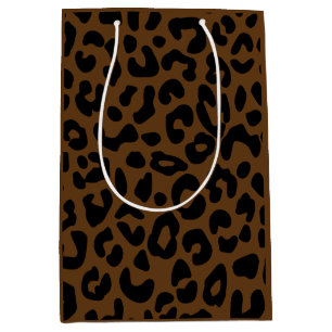 Sacola Para Presentes Média Cheetah Impressão Pattern Black Brown