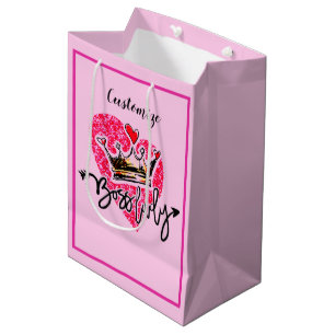 Sacola Para Presentes Média Chefe Personalizado Lady Pink