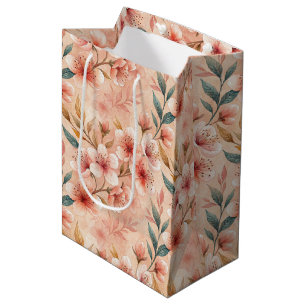 Sacola Para Presentes Média Cherry Blossom Impressão Gift Bag