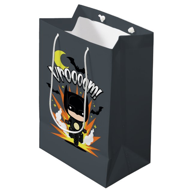 Sacola Para Presentes Média Chibi Batman Batcycle (Frente inclinada)
