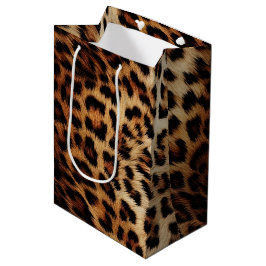 Sacola Para Presentes Média Chic Brown Cream Leopardo