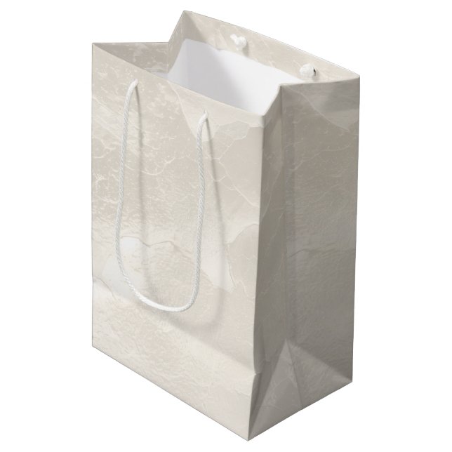 Sacola Para Presentes Média Chic de Pérolas para Chá de Noiva (Frente inclinada)