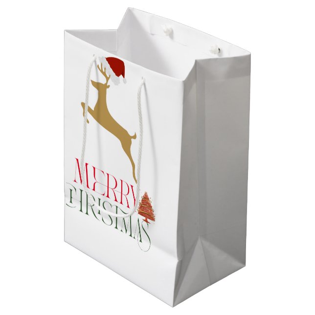 Sacola Para Presentes Média Chic Holiday Gift Bag Christmas (Frente inclinada)