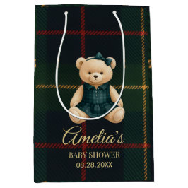 Sacola Para Presentes Média Chic Luxo Ursinho de Pelúcia Chá de Bebê
