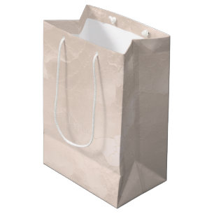 Sacola Para Presentes Média Chic Pérola Glam Marfim Rosa Casamento