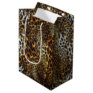 Sacola Para Presentes Média Chic Realistic Jaguar Pattern WhimsicalArtwork™