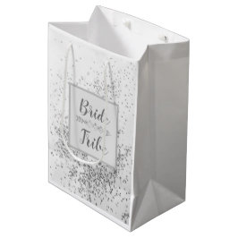 Sacola Para Presentes Média Chic Siver Confetti Bride Tribe  