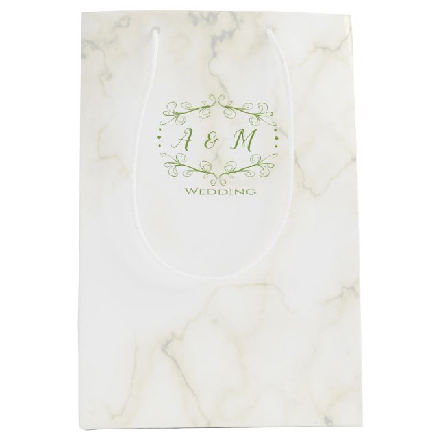 Sacola Para Presentes Média Chic Verde Casado (Frente)