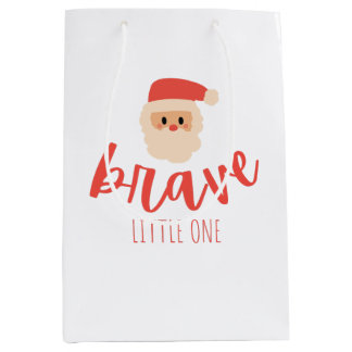 Sacola Para Presentes Média childhood cancer brave Christmas Santa Gift Bag
