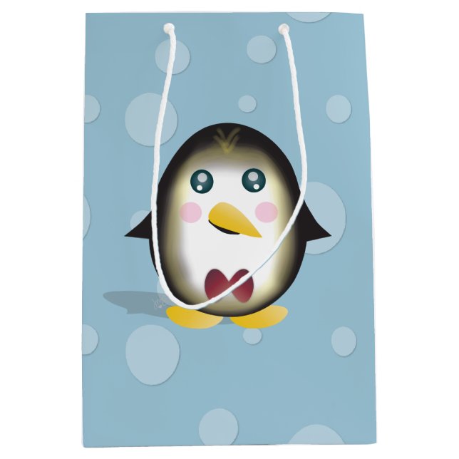 Sacola Para Presentes Média Chillin' Penguin (Frente)