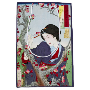 Sacola Para Presentes Média Chinoiserie Senhora Japonesa & Flor de Cerejeira V