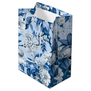 Sacola Para Presentes Média Chinoserie azul e branca Design 3