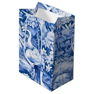 Sacola Para Presentes Média Chinoserie azul e branca Design 8