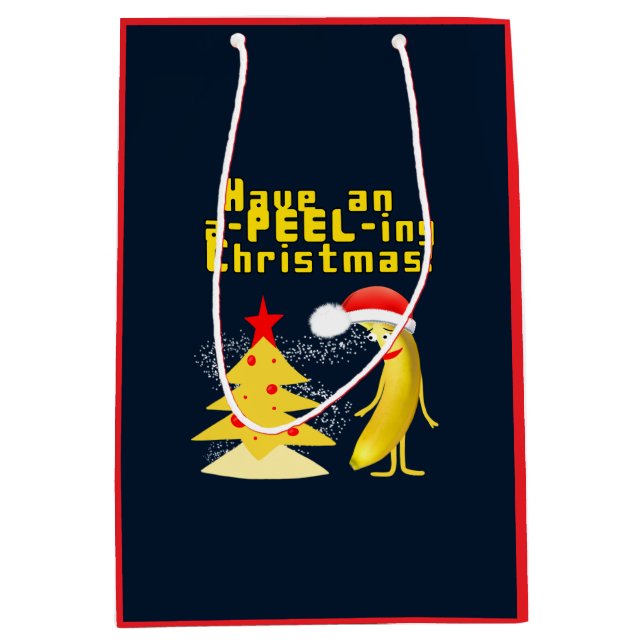 Sacola Para Presentes Média Christmas Banana (Frente)