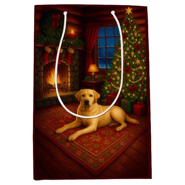Sacola Para Presentes Média Christmas In Tennessee Labrador Holiday  (Frente)
