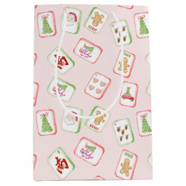 Sacola Para Presentes Média Christmas Mahjong Tiles