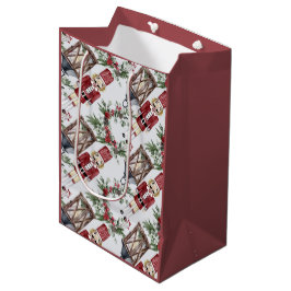 Sacola Para Presentes Média Christmas nutcrackers and lanterns