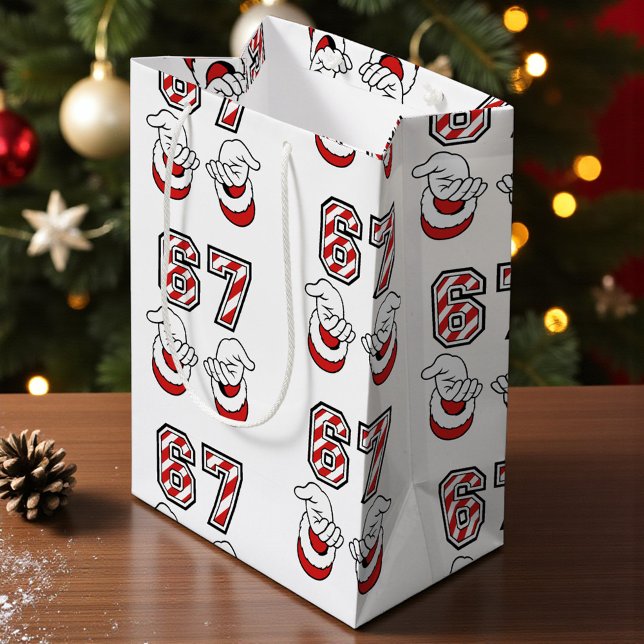 Sacola Para Presentes Média Christmas Santa Meme Six Seven 67 6 7  (Criador carregado)