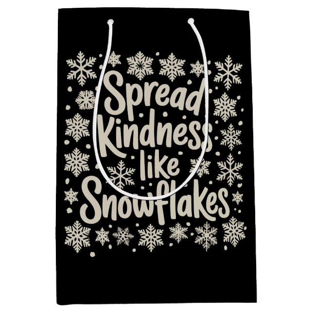 Sacola Para Presentes Média Christmas Spread Kindness Like Snowflakes Xmas (Frente)