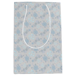 Sacola Para Presentes Média Christmas Winter Hanukkah Snowflake design