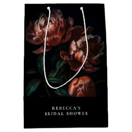 Sacola Para Presentes Média Chuva de Noiva Florais Românticos Sombrios