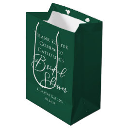 Sacola Para Presentes Média Chuva de Noiva Verde Esmeralda Personalizada