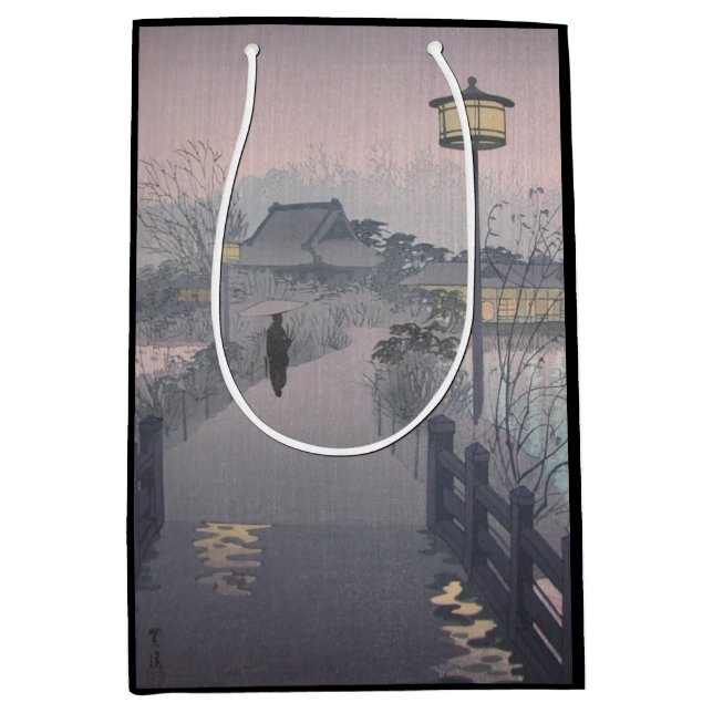 Sacola Para Presentes Média Chuva selvagem no caminho para Shinobazu no Japão (Frente)