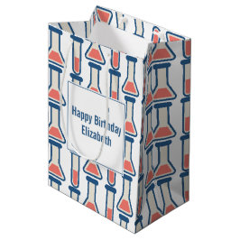 Sacola Para Presentes Média Ciência no tubo de ensaio e beaker Themed Birday