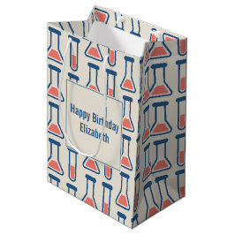 Sacola Para Presentes Média Ciência no tubo de ensaio e beaker Themed Birday