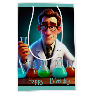 Sacola Para Presentes Média Cientista Feliz