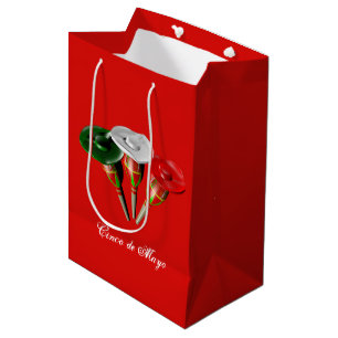 Sacola Para Presentes Média Cinco de Mayo, mexicano da festa, personalizado