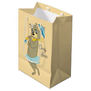 Sacola Para Presentes Média Cindy Bear Segurando Parasol