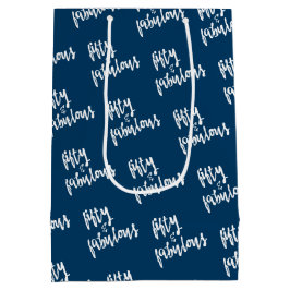 Sacola Para Presentes Média Cinquenta e fabuloso - Marinho divertido Azul 50º 