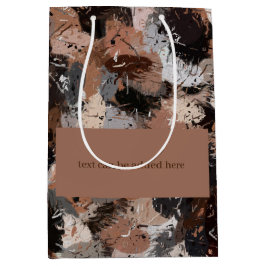 Sacola Para Presentes Média Cinzas, pinturas castanhas e pretas