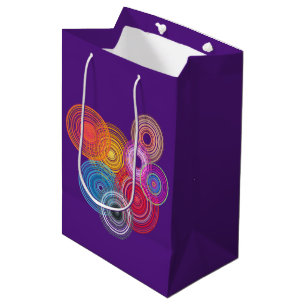 Sacola Para Presentes Média Círculos multicoloridos