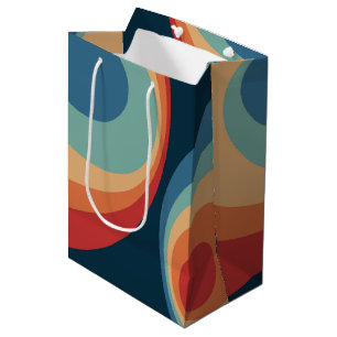 Sacola Para Presentes Média Círculos retrorreflectores coloridos design