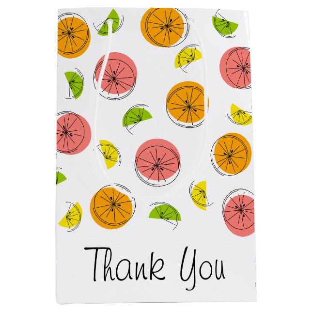 Sacola Para Presentes Média Citrus Obrigado, bolsa de presente (Frente)