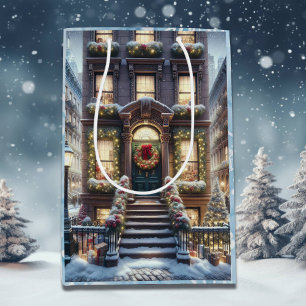 Sacola Para Presentes Média City Brownstone no Natal