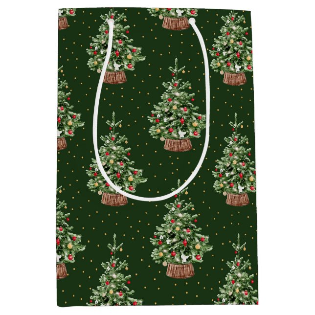 Sacola Para Presentes Média Classic Christmas Pattern (Frente)