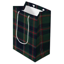 Sacola Para Presentes Média Classic Dark Blue Red Green Plaid Pattern