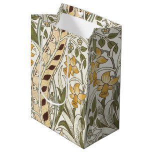 Sacola Para Presentes Média Clássica Bota de Jardim de Narcisos William Morris