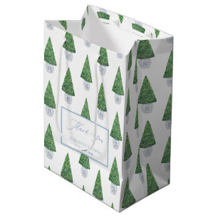 Sacola Para Presentes Média Clássico Boxwood Topiary Chinese Planter Obrigado