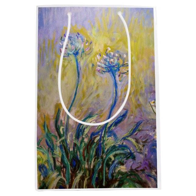 Sacola Para Presentes Média Claude Monet - Agapanthus (Frente)