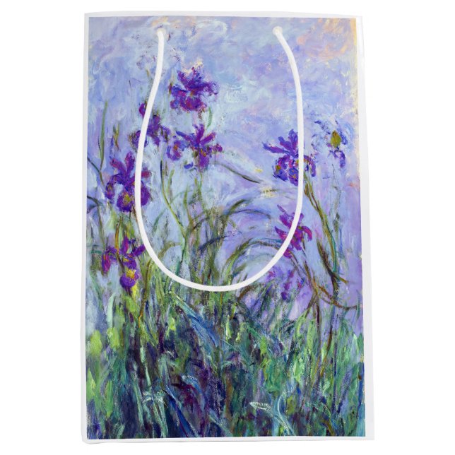 Sacola Para Presentes Média Claude Monet - Lilac Irises / Iris Mauves (Frente)